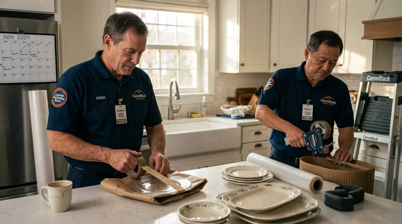 Professional crew packing kitchen dishware in Madison, SD